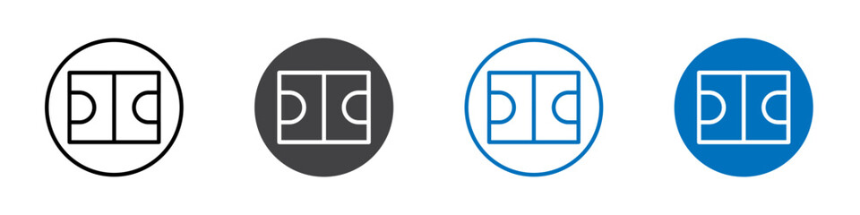 Basketball field icon Isolated on white background vector set