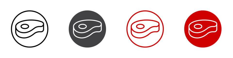 Beaf meat icon Isolated on white background vector set