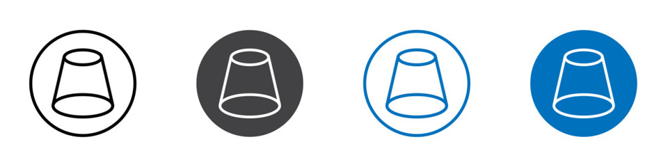 Blunted cone icon Isolated on white background vector set