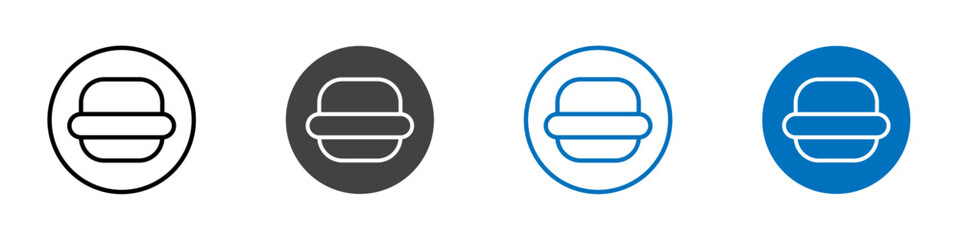 Burger icon Isolated on white background vector set