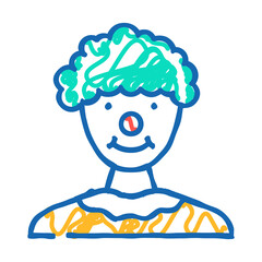 clown vintage show doodle icon sketch vector. clown vintage show sign. isolated symbol illustration