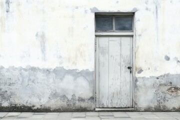 Gray door on a weathered wall