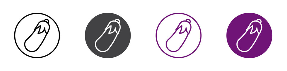 Eggplant icon Isolated on white background vector set