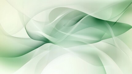 Obraz premium Abstract Green and White Waves Background