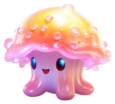 PNG Mushroom monster jellyfish invertebrate octopus.