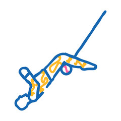 trapeze artist acrobat carnival show doodle icon sketch vector. trapeze artist acrobat carnival show sign. isolated symbol illustration