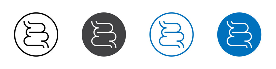 Intestine icon Isolated on white background vector set