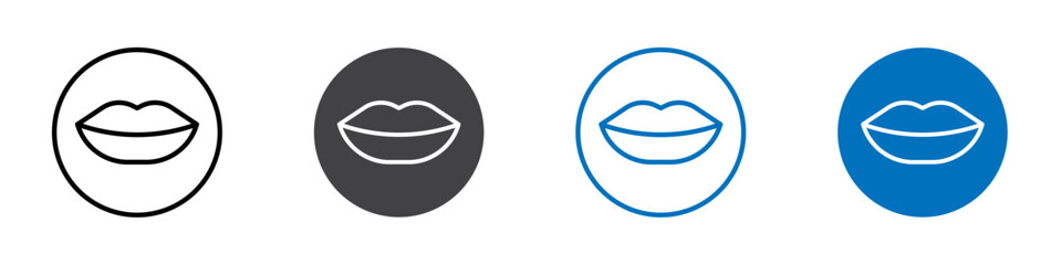 Lips icon Isolated on white background vector set