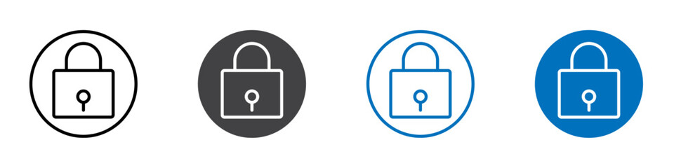 Lock icon Isolated on white background vector set