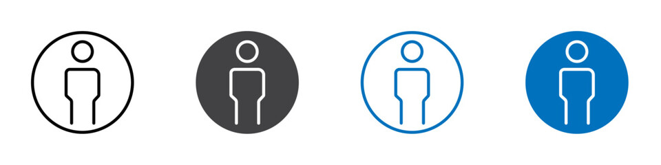 Man icon Isolated on white background vector set