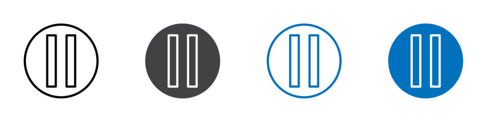 Pause icon Isolated on white background vector set