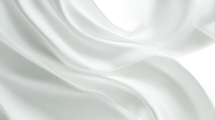 Fototapeta premium White Silk Fabric Draped and Flowing