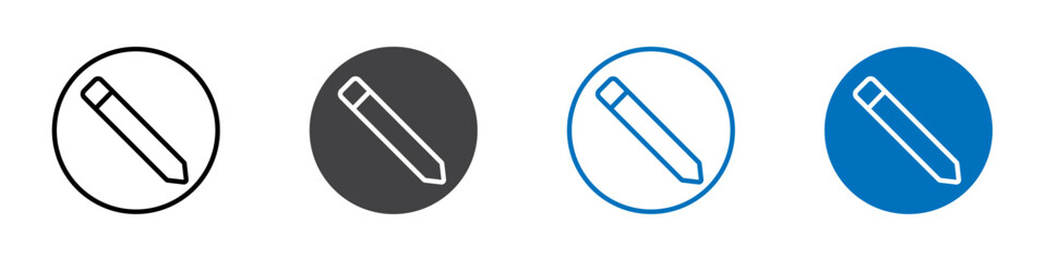 Pencil icon Isolated on white background vector set