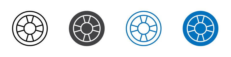 Rim icon Isolated on white background vector set