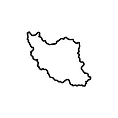 iran country map black line border vector icon illustration