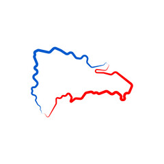 dominican republic country map line border vector icon illustration