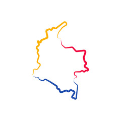 colombia country map line border vector icon illustration
