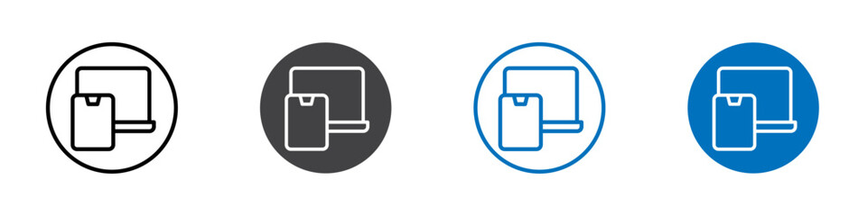 Screen mirroring icon Isolated on white background vector set