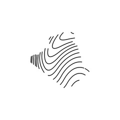 algeria country map curved line border vector icon illustration