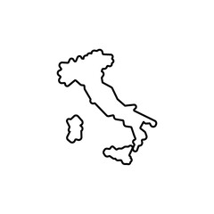 italy country map black line border vector icon illustration