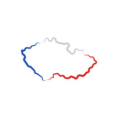 Obraz premium czech republic czechia country map line border vector icon illustration