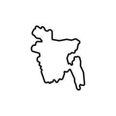 bangladesh country map black line border vector icon illustration