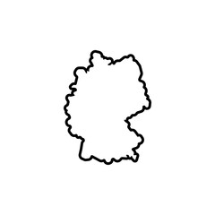 germany country map black line border vector icon illustration