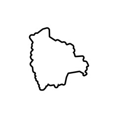 bolivia country map black line border vector icon illustration
