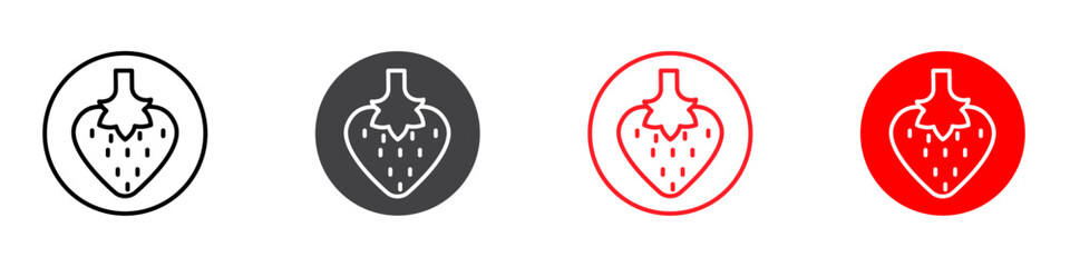 Strawberry icon Isolated on white background vector set