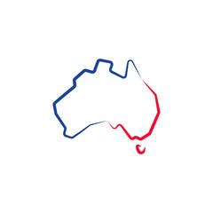 australia country map line border vector icon illustration