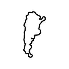 argentina country map black line border vector icon illustration