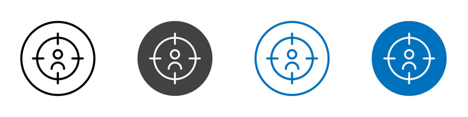 Target crosshairs icon Isolated on white background vector set