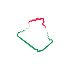 algeria country map line border vector icon illustration