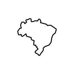 brazil country map black line border vector icon illustration