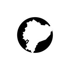 ecuador country map circle border vector icon illustration