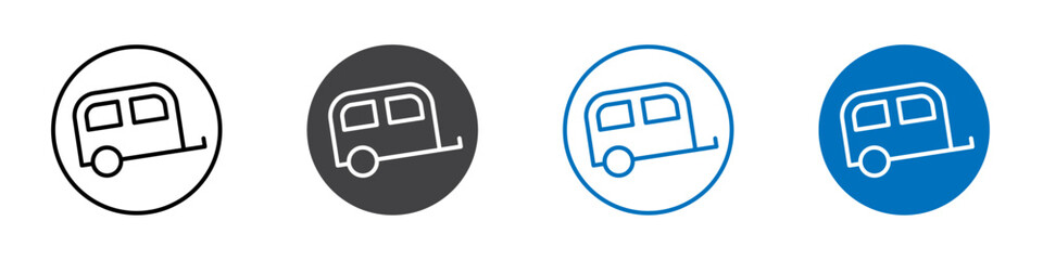 Trailer icon Isolated on white background vector set