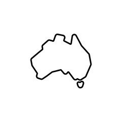 australia country map black line border vector icon illustration