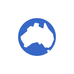 australia country map circle border vector icon illustration