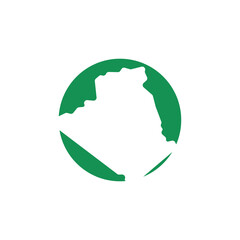 algeria country map circle border vector icon illustration