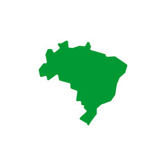 brazil country map border vector green icon illustration