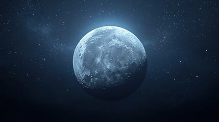 Obraz premium Beautiful Night Sky with Full Moon and Stars