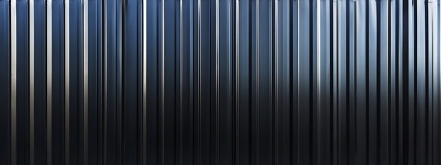  Corrugated black metal texture. Steel roof sheet. Siding panels for the wall. Iron building material for fence. Surface of a cargo container. 