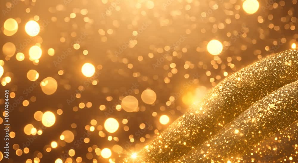 Poster abstract motion background shining gold particles gold glitter background with sparkle shine light c