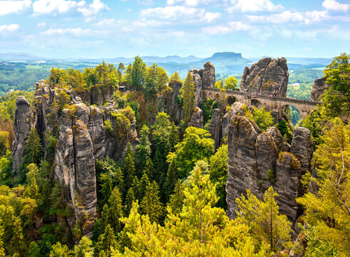 Saxon Switzerland, Bastai Bridge. Mountain view