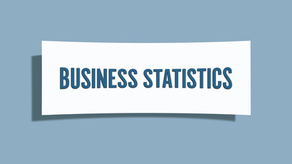 Business Statistics. A card isolated on blue background.