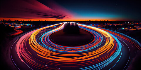 Dynamic Long Exposure Traffic Lights at Night
