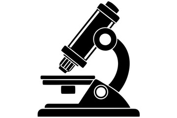 microscope silhouette vector illustration white background