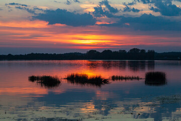 sunset over the river