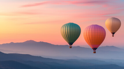 Fototapeta premium Hot air balloon in sunset over beautiful Andohahela National Park, Madagascar