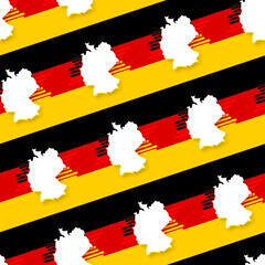 seamless creative symbol icon background of the map of Germany with the colors of the flag of Germany, tileable rotation, rotated by angle 342, 